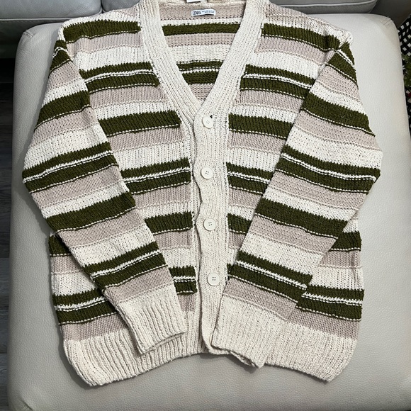 Zara Men's Striped Cardigan - Size L - Picture 5 of 7